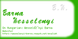 barna wesselenyi business card